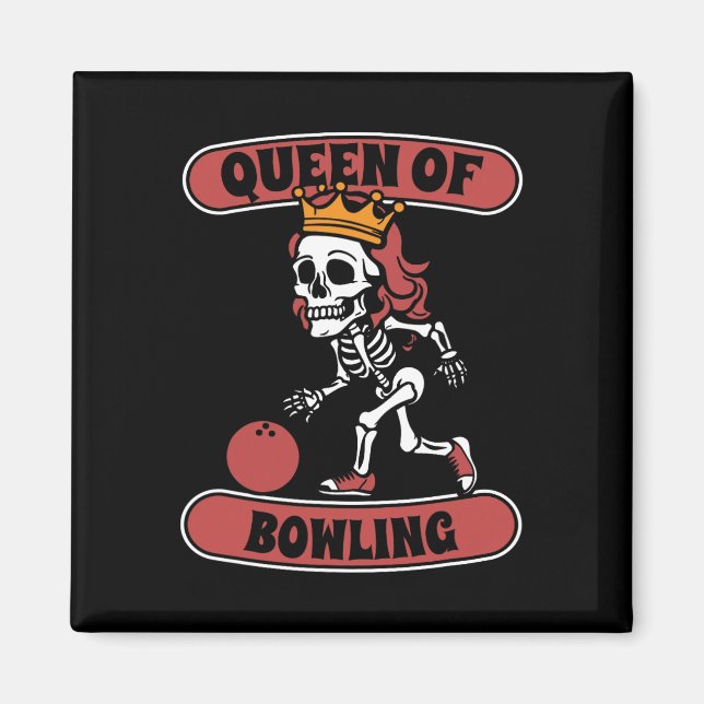 Aimant Bowling Skeleton Team League - Alley Bowler Queen (Devant)