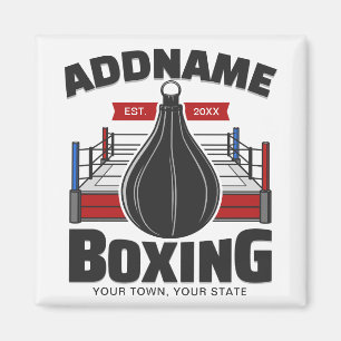 Aimant Boxe Anneau AJOUTER NOM Boxer Gym Speed Sac