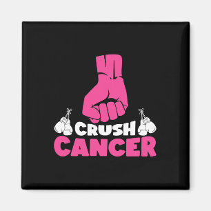 Aimant Boxe de cancer du col rose Ribbon Cancer du sein A