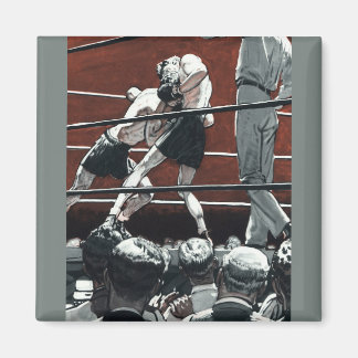 Aimant Boxe de sports vintages, Boxers combattent dans la