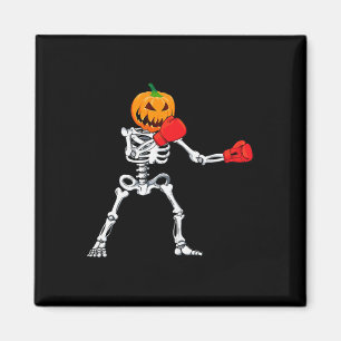 Aimant Boxe de squelette Halloween Pumpkin Kickboxing Mma