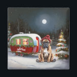 Aimant Boxe d'hiver Caravan Christmas Adventure<br><div class="desc">Laissez-vous tenter par la magie d'une nuit d'hiver enneigée alors qu'une caravane glisse gracieusement à travers le paysage illuminé par la lune. La beauté sereine de la neige scintillante et l'éclat enchanteur de la lune créent une scène captivante, promettant une aventure de Noël inoubliable remplie de chaleur, de joie et...</div>
