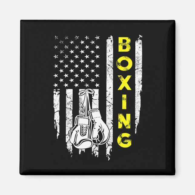 Aimant Boxe Drapeau américain 4 juillet Patriotique (Devant)