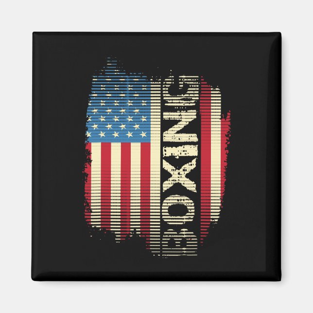 Aimant Boxe Drapeau Patriotique Usa Kickboxer Kickboxer G (Devant)