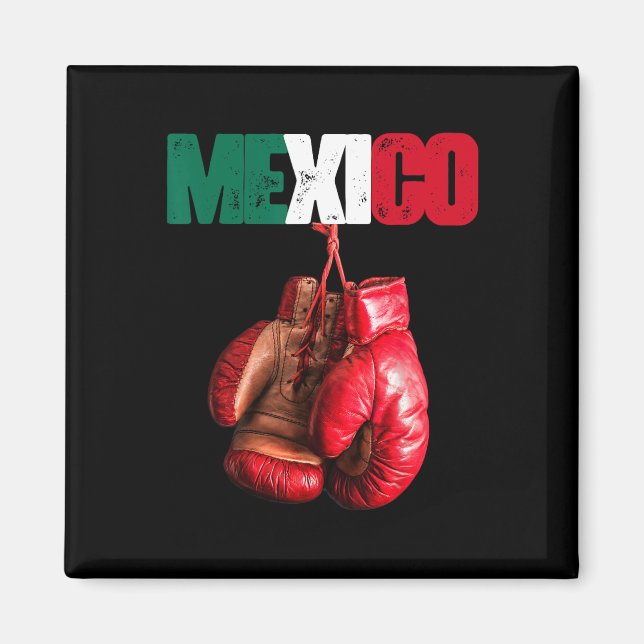 Aimant Boxe drôle - I Love Boxing Mexique (Devant)