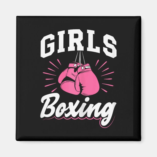 Aimant Boxe pour filles Sport Kickboxing Gants de boxe Bo (Devant)