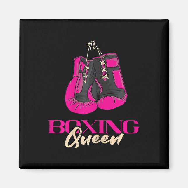 Aimant Boxe Queen Kickboxer Kickboxer Gants de boxe Bo (Devant)