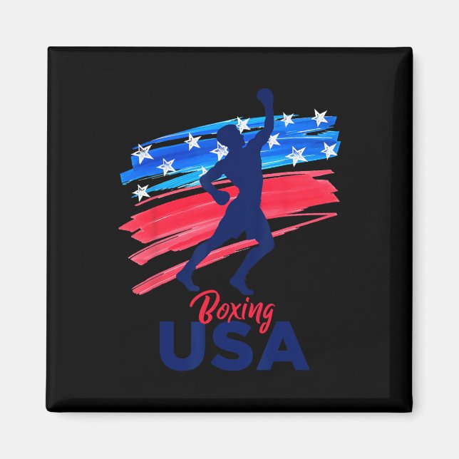 Aimant Boxe Support L'Équipe Shirt Usa Drapeau American B (Devant)
