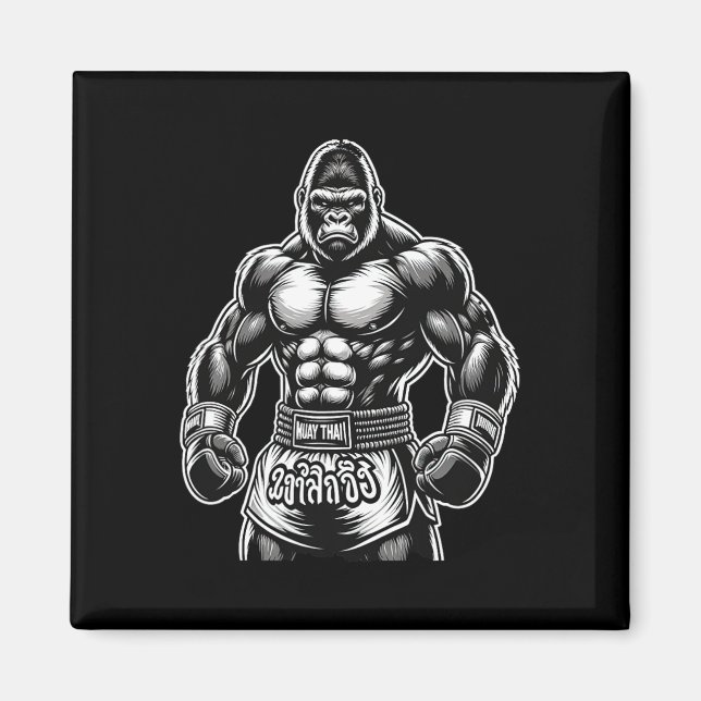 Aimant Boxe Thaïlandaise Et Kickboxing - Muay Thai Gorill (Devant)