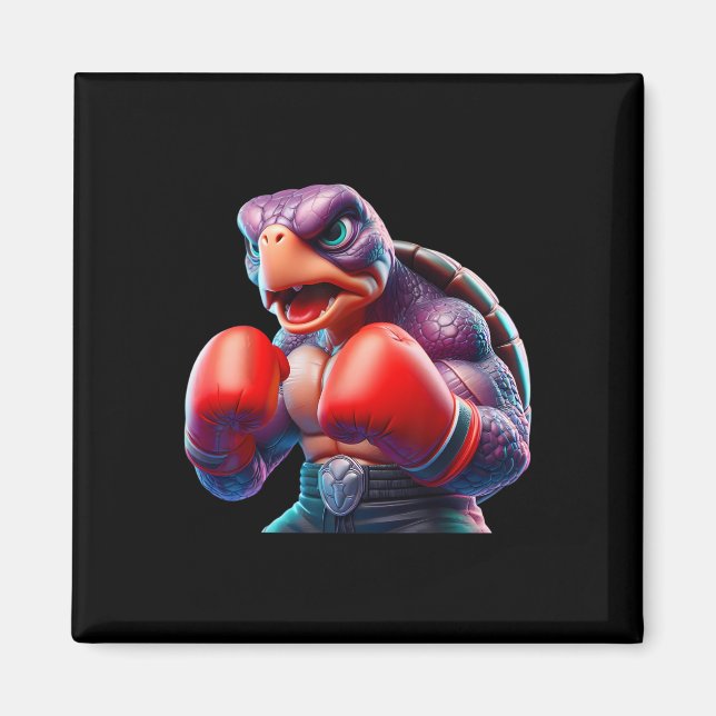 Aimant Boxe Tortoise Boxer Kickboxer Mixed martial art Fi (Devant)