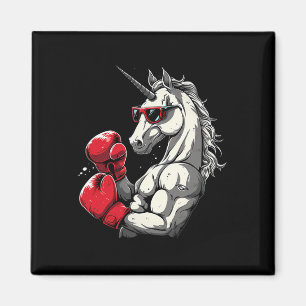 Aimant Boxe Unicorne Avec Gants De Boxe Kickboxing Cute