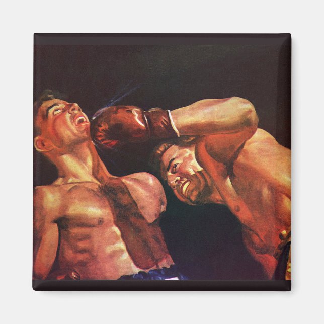 Aimant Boxe vintage, Boxers Punching Combattre (Devant)