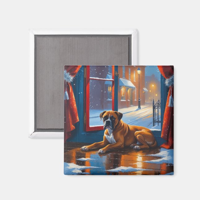 Aimant Boxer avec lumières de Noël vacances (Recto/Verso)