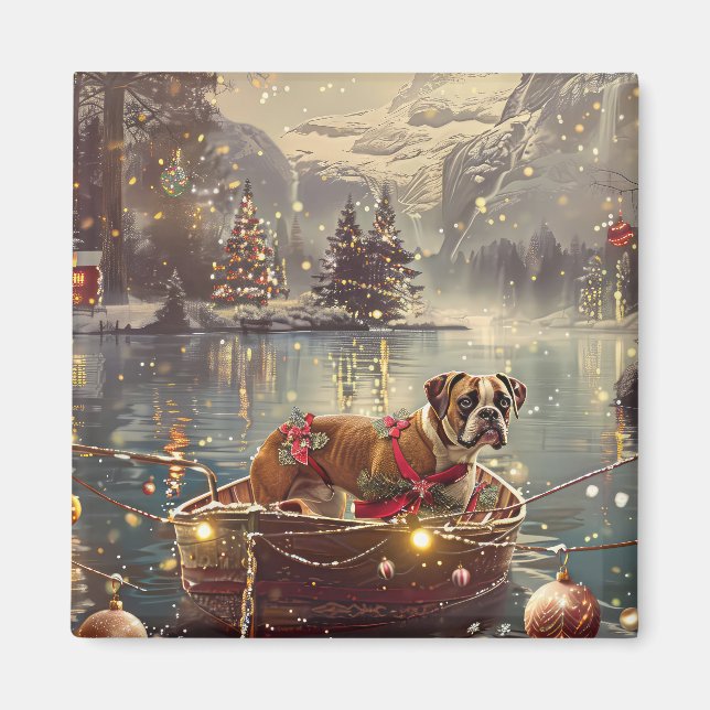 Aimant Boxer Christmas Festive Voyage (Devant)