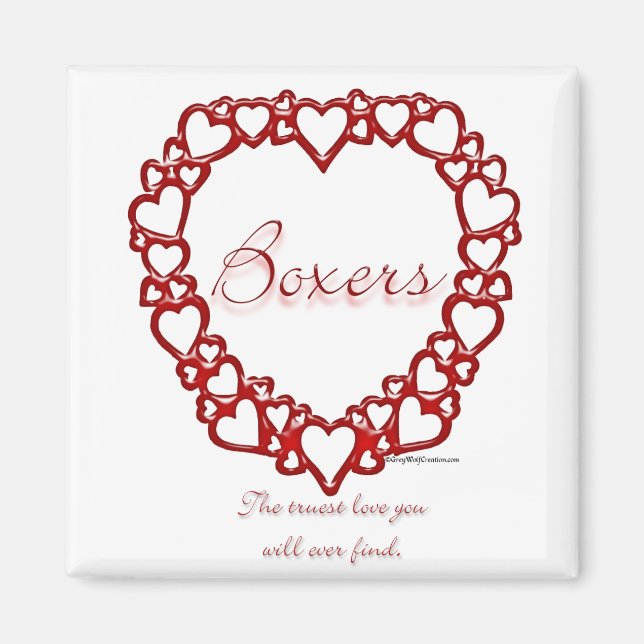 Aimant Boxer Véritable Amour (Devant)