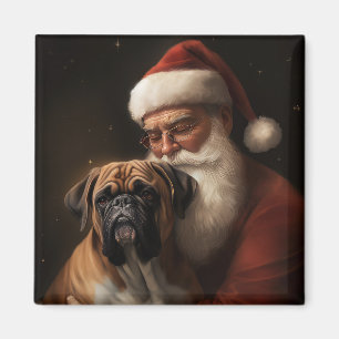 Aimant Boxeur avec le Père Noël Fête de Noël