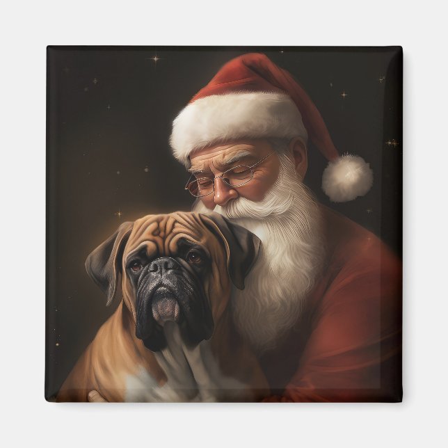 Aimant Boxeur avec le Père Noël Fête de Noël (Devant)