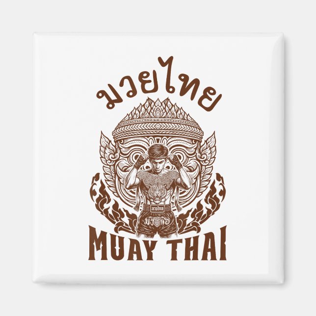Aimant Boxeur de Muay Thai Amateur de boxe Boxe thaïlanda (Devant)