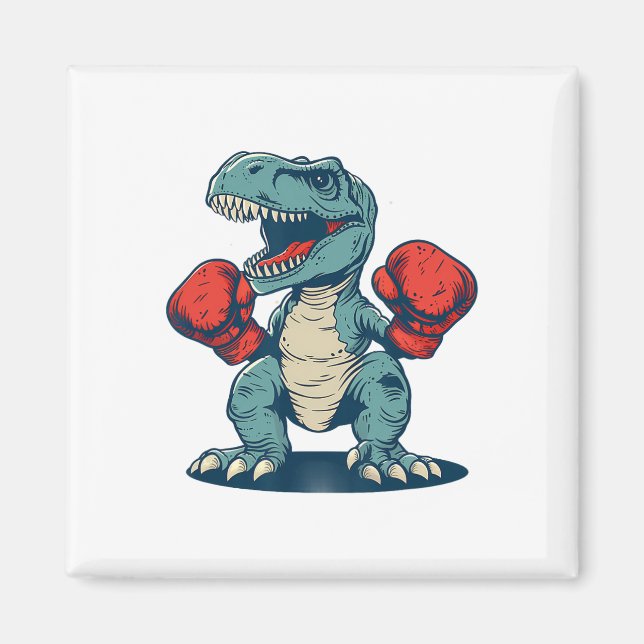 Aimant Boxeur Dinosaure Boxe Dinosaure Kickboxing T-rex B (Devant)