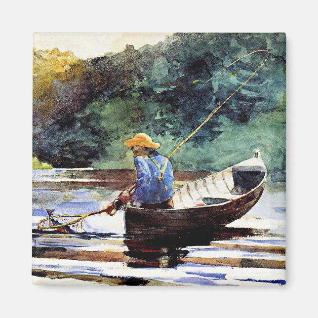Aimant Boy Fishing, oeuvre de Winslow Homer (Devant)