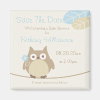 Boy Owl Baby shower Enregistrer La Date