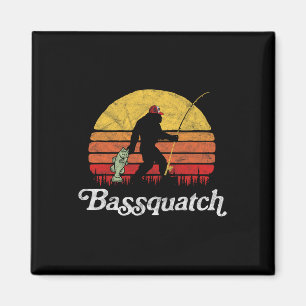 Aimant Bquatch! Drôle de Bigfoot pêche rétro extérieur