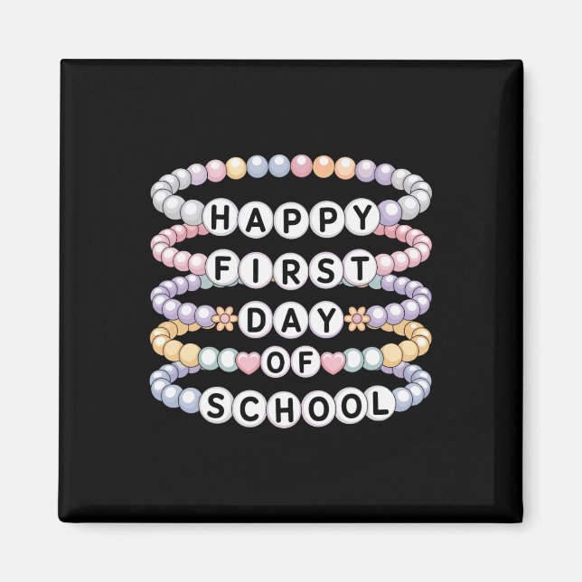 Aimant Bracelets de retour à l'école Premier jour d'école (Devant)