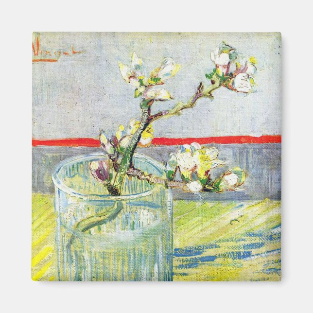 Aimant Branche d'amande en fleurs par Vincent van Gogh (Devant)