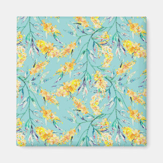 Aimant Branche de bataille d'or en bleu