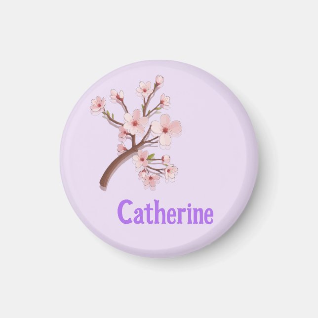 Aimant Branche de cœur de fleur de cerisier de Catherine (Devant)