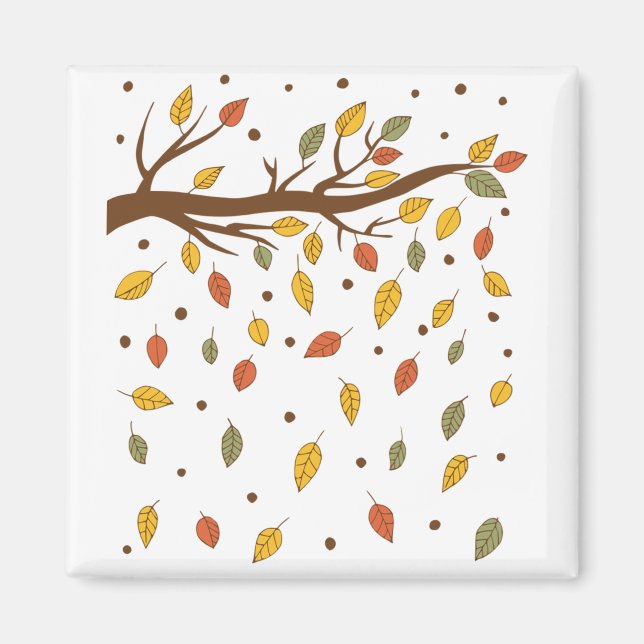Aimant branche de lame isolée d'automne (Devant)