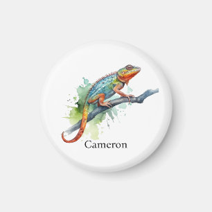 Aimant Branche des couleurs : Chameleon Art, coutume