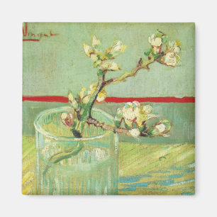 Aimant Branches de fleurs d'amandes en verre Van Gogh Art