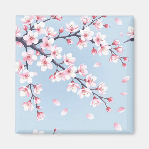 Aimant Branches de fleurs de cerisier motif serein