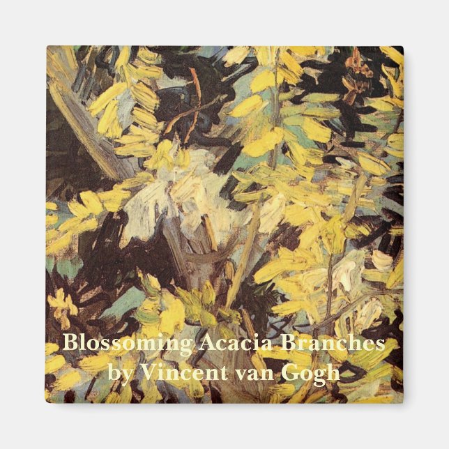 Aimant Branches de l'acacia en fleurs par Vincent van Gog (Devant)