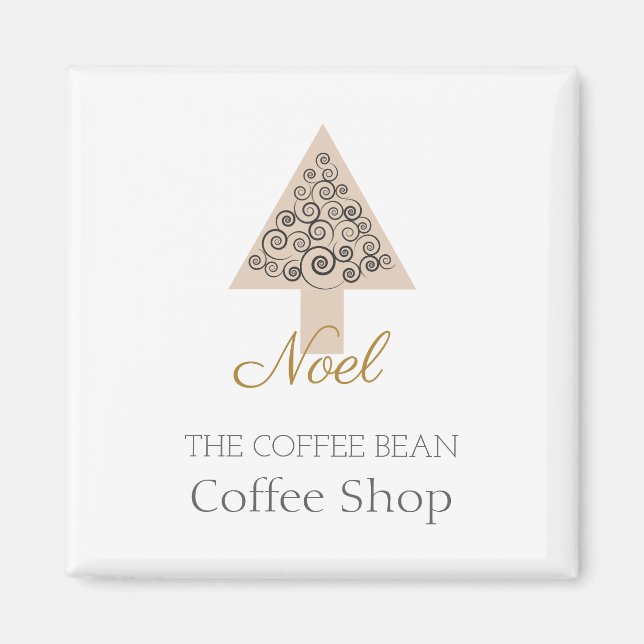 Aimant Branding Moderne de Café de Noël (Devant)