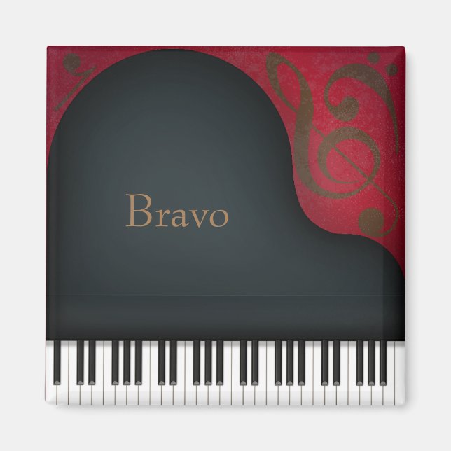 Aimant "Bravo" Black Grand Piano Arts de la scène sur mes (Devant)