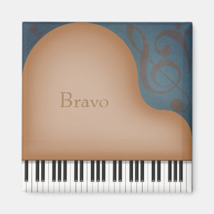 Aimant "Bravo" Brown Grand Piano Cute Musique personnalis