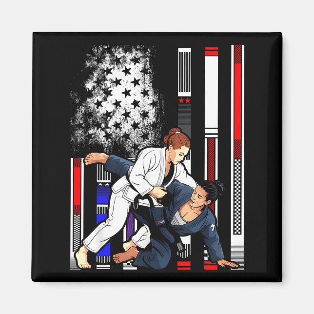 Aimant Brazilian Jiu Jitsu Stars est Drapeau BJJ de rang (Devant)