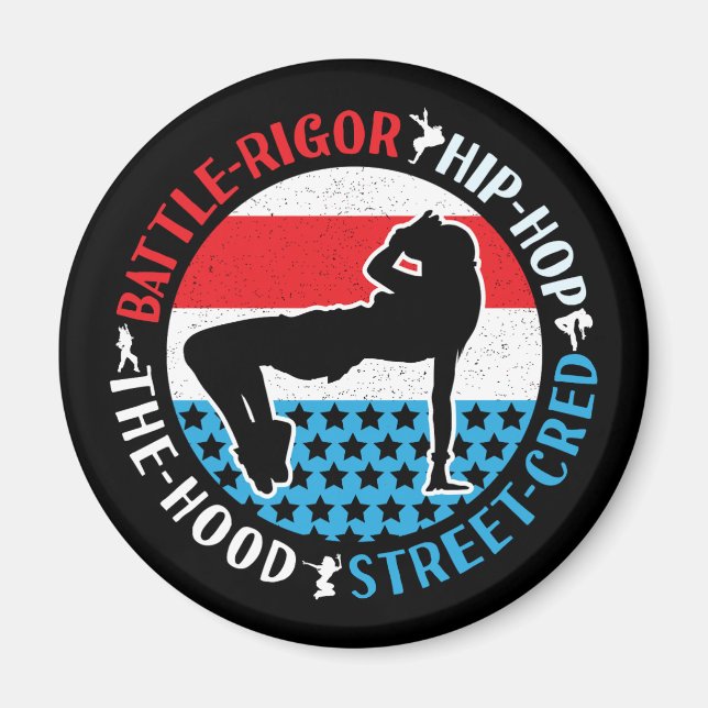 Aimant Break Dance Breakdancing Hip-Hop Dancer Girl (Devant)