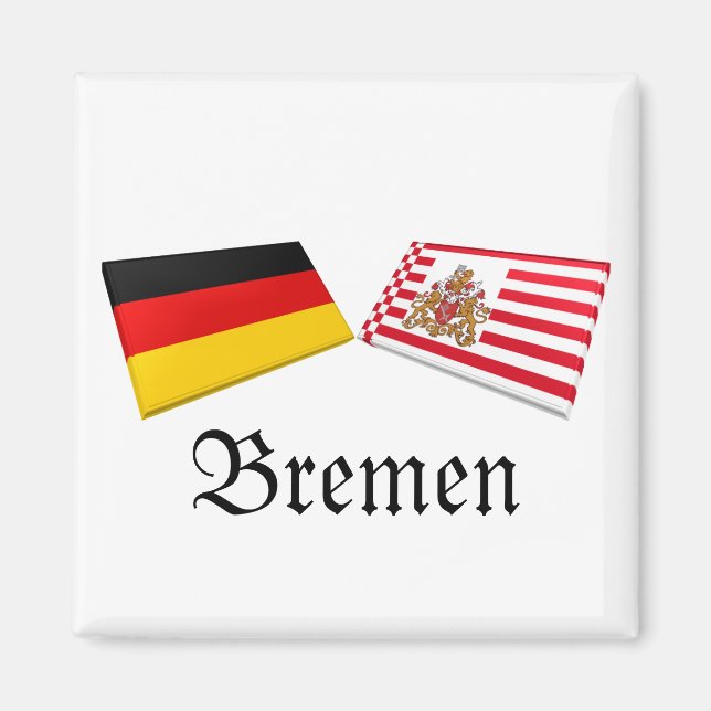 Aimant Brême, Allemagne Drapeau Carreaux (Devant)