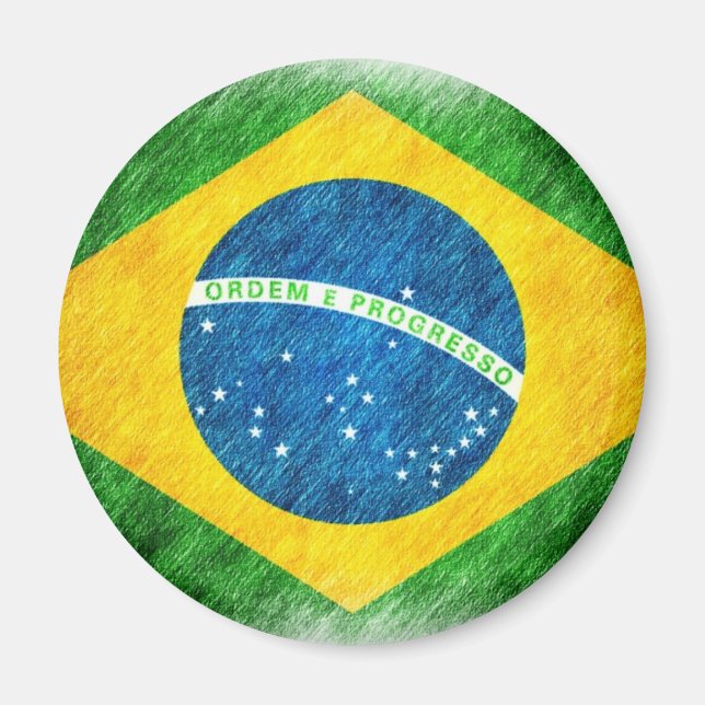 Aimant Brésil_Drapeau_Crayon_Peinture (Devant)