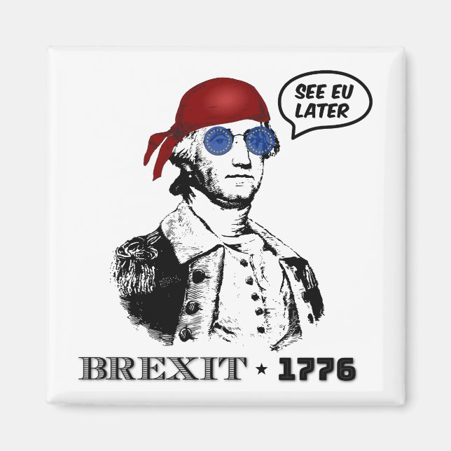 Aimant Brexit 1776 George Washington Cool Sunglasses (Devant)