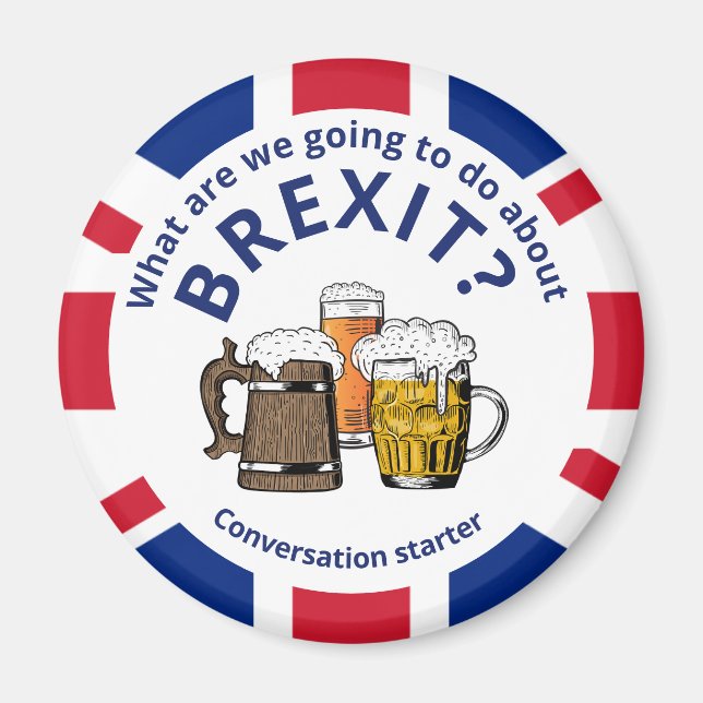 Aimant BREXIT Union Jack Conversation Starter 'Fridge (Devant)