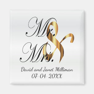 Aimant Bride & Groom   Mr & Mrs Wedding Keepsake