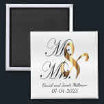 Aimant Bride & Groom | Mr & Mrs Wedding Keepsake<br><div class="desc">Wedding Day Favor Magnets. A Wedding Day Keepsake from the Bride and Groom ready to personalize. ⭐This Product is 100% Customizable. Graphics and / or text can be added, deleted, moved, resized, changed around, rotated, etc... ⭐99% of my designs in my store are done in layers. This makes it easy...</div>