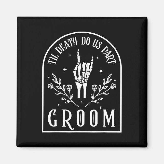 Aimant Bride Skeleton gothique Halloween Fiançailles Mari (Devant)