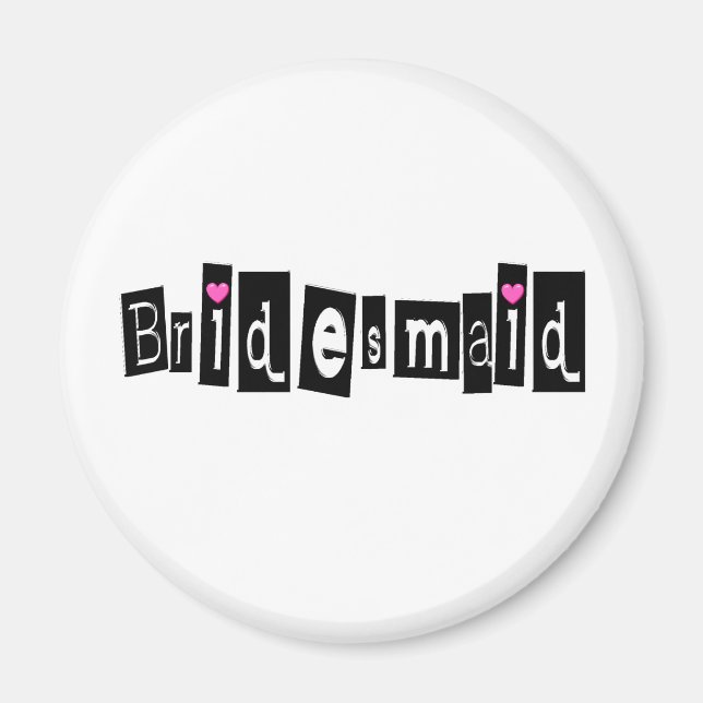 Aimant Bridesmaid (noir sq) (Devant)