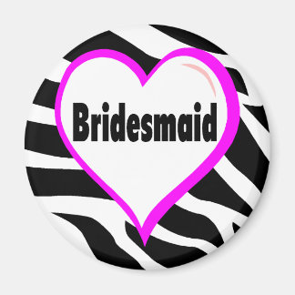 Aimant Bridesmaid (zèbre rayures)
