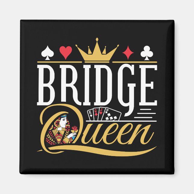 Aimant Bridge Queen Card Game Women (Devant)